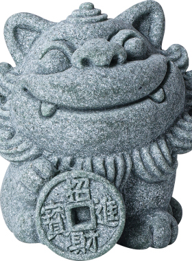 创意爱招财欢喜小狮子茶宠吉祥物风狮爷鱼缸造景饰品