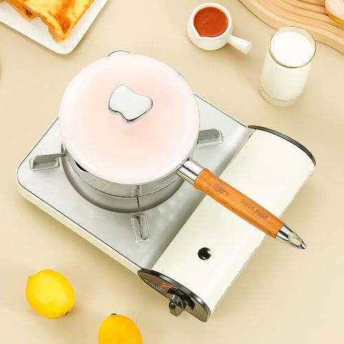 摩卡色无涂层小奶锅宝宝辅食锅粘泡面锅煮面汤雪平锅