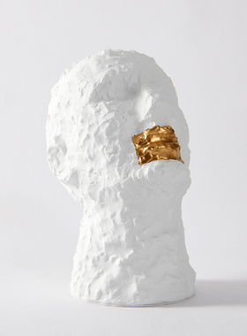 zon 现代蓝色捏泥皱纹抽象人物小型雕塑艺术工艺品家居