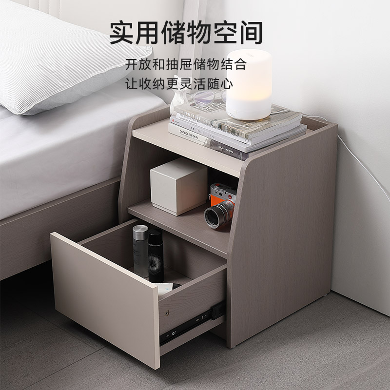 掌上明珠哑光烤漆板式牀现代简约1.5米1.8M双人储物收纳大牀YJ