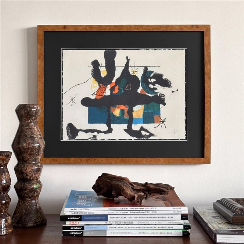 木吉中古卧室房间装饰画法式复古抽象客厅挂画设计师小众高级感画图片
