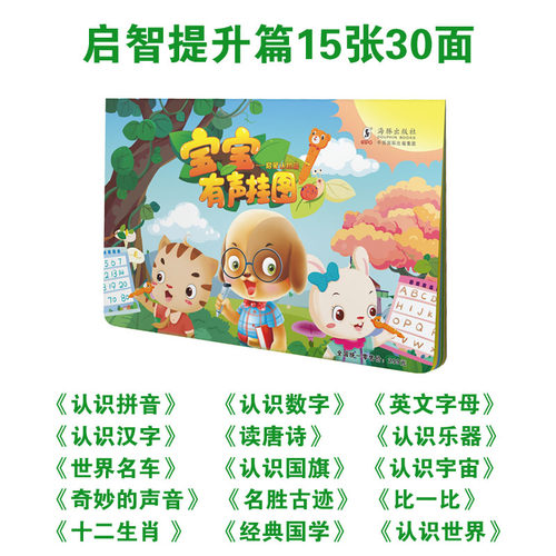 宝宝幼儿童启蒙早教语发音声挂图拼音墙认知识字卡