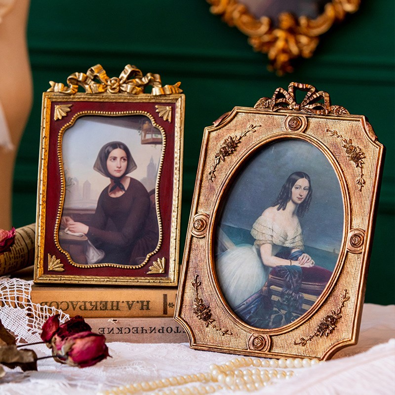 欧式树脂装饰画框复古雕花树脂长方形相框客厅壁挂画创意树脂摆台图片