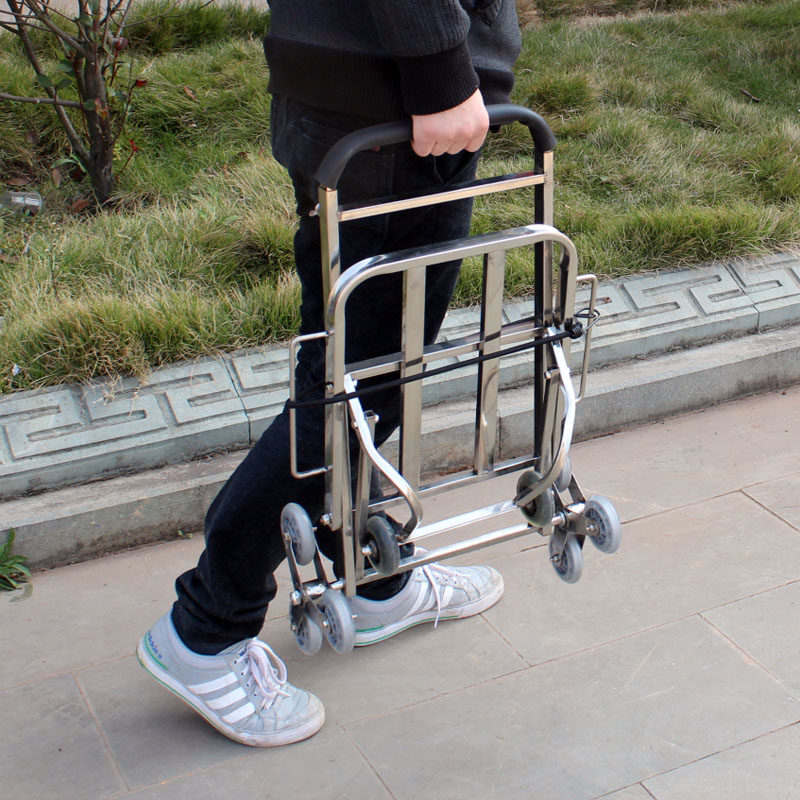 锈钢折叠爬楼行李车载重王拉杆车八轮手拉车便携小推车大号