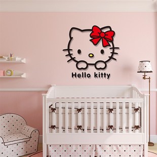 itty猫 儿童房d立体墙贴卡通宿舍创意水晶卧室床头背景墙