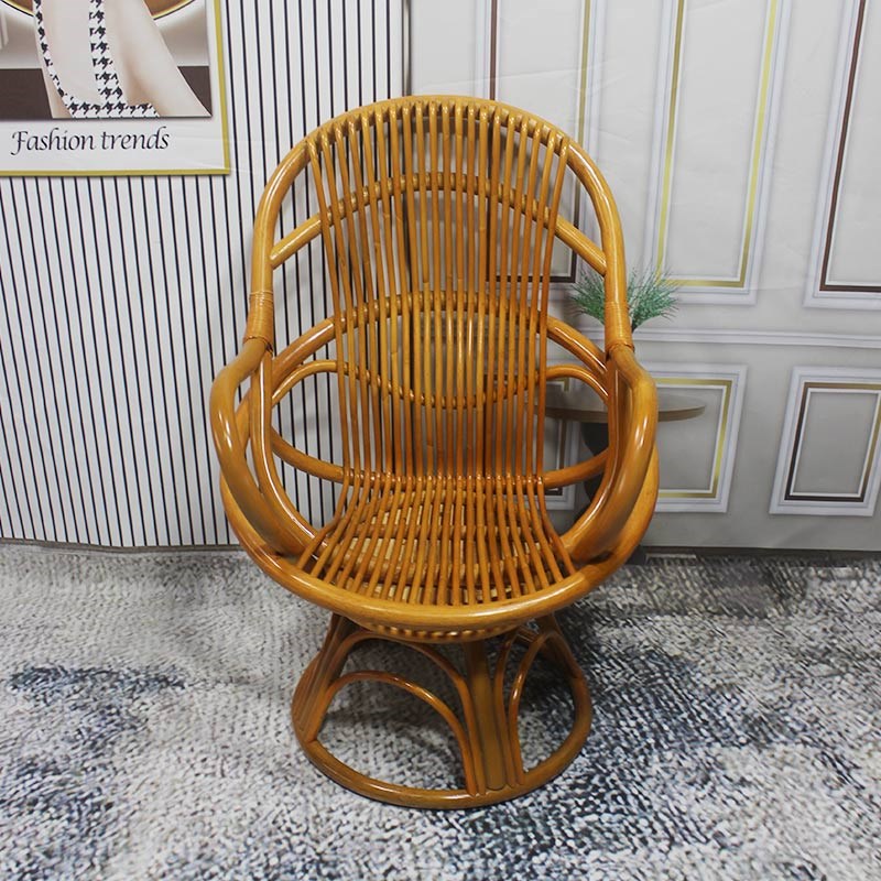 江南藤艺印尼玛瑙藤编椅家用阳台休闲椅真藤办公电脑椅职员椅转椅