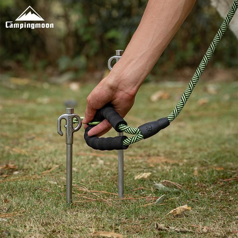 柯曼K5加粗20不锈钢宠物地钉栓狗器 营钉野营旋转栓狗桩