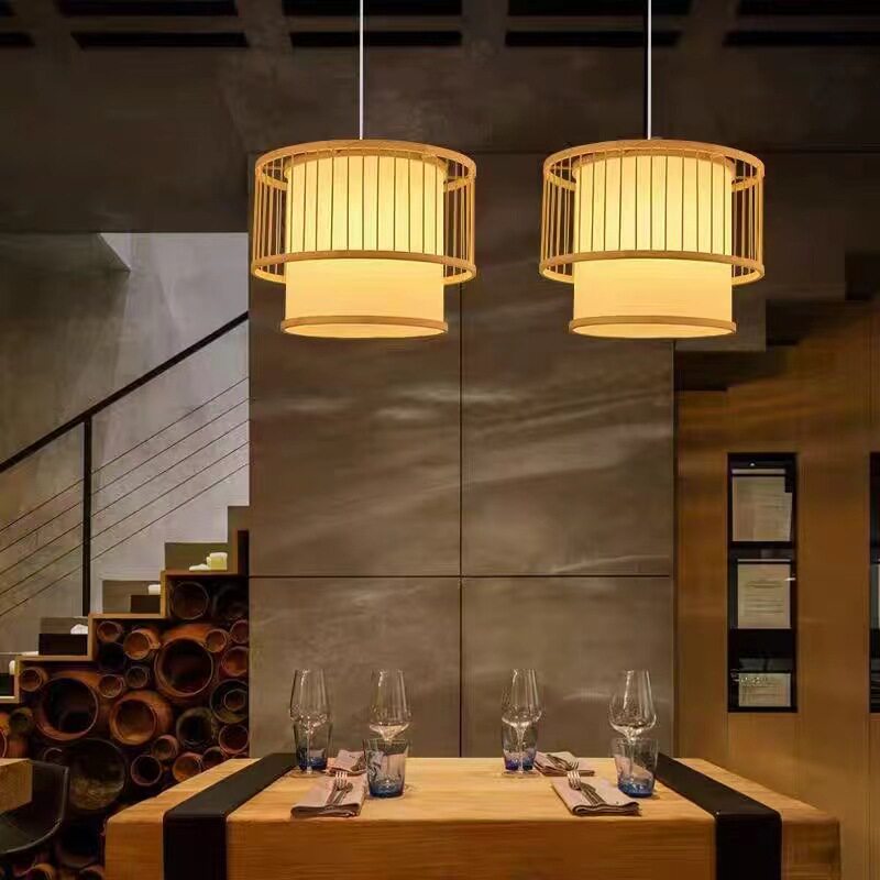 竹艺竹编灯火锅店餐厅竹艺灯各种颜色尺寸款式竹编艺术灯商用