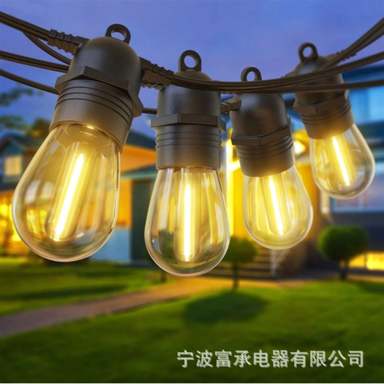 RGB太阳能户外E27插地灯串