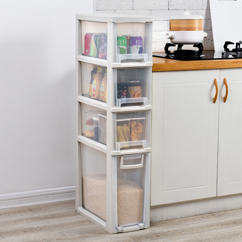 厨房收纳柜装米桶储米箱多功能储物夹缝冰箱边柜置物架侧窄柜22c