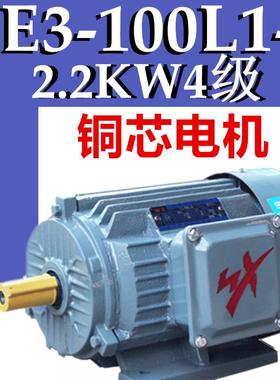 2.2W4级电机YE3-100L1-4三相异步电动机千瓦国标铜380V二级YX3E2