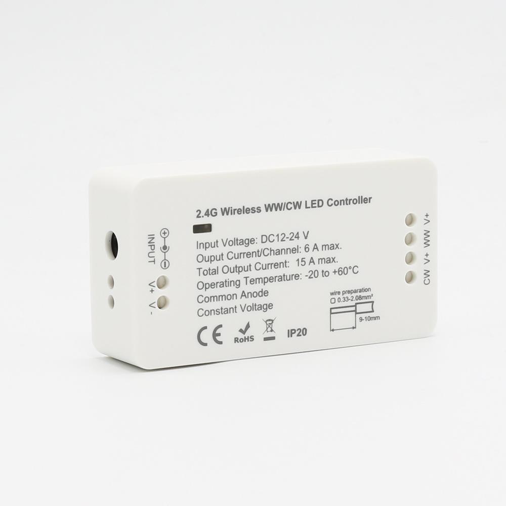 LED色温灯带控制器 WW/CW灯条连接器 2.4G无线智能调光X20