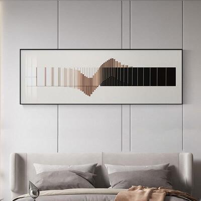 现代轻奢横版客厅装饰画高级感房间主卧床头挂画极简抽象简约壁画
