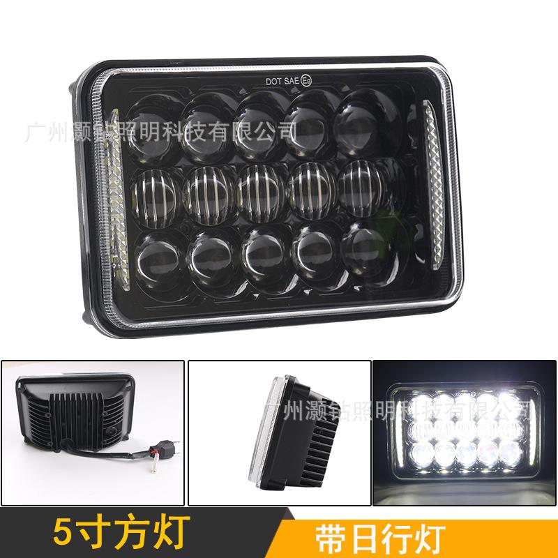 5寸汽车LED前照灯 越野牧马人改装车灯4X6寸两边日行灯远近光方灯