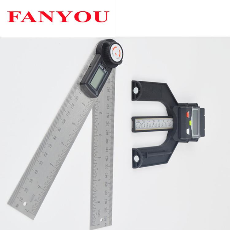 凡莜 2件套数显角度量具(数显木工台锯高度尺+二合一数显角度尺)