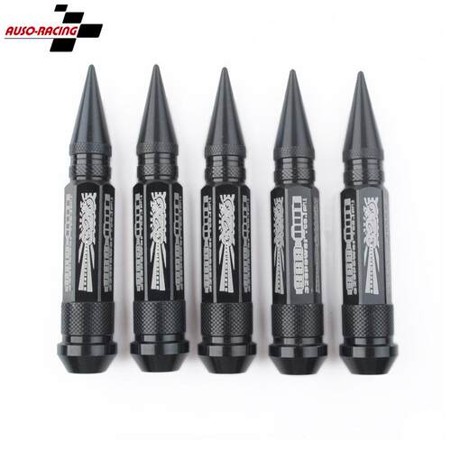 汽车改装M12X1.5*1.25铝合金90MM尖头轮毂螺母铝合金通用轮胎螺母