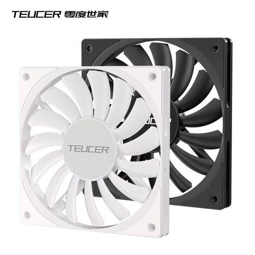 TEUCER 12012薄扇台式电脑机箱风扇黑色15mm厚温控静音CPU散热器