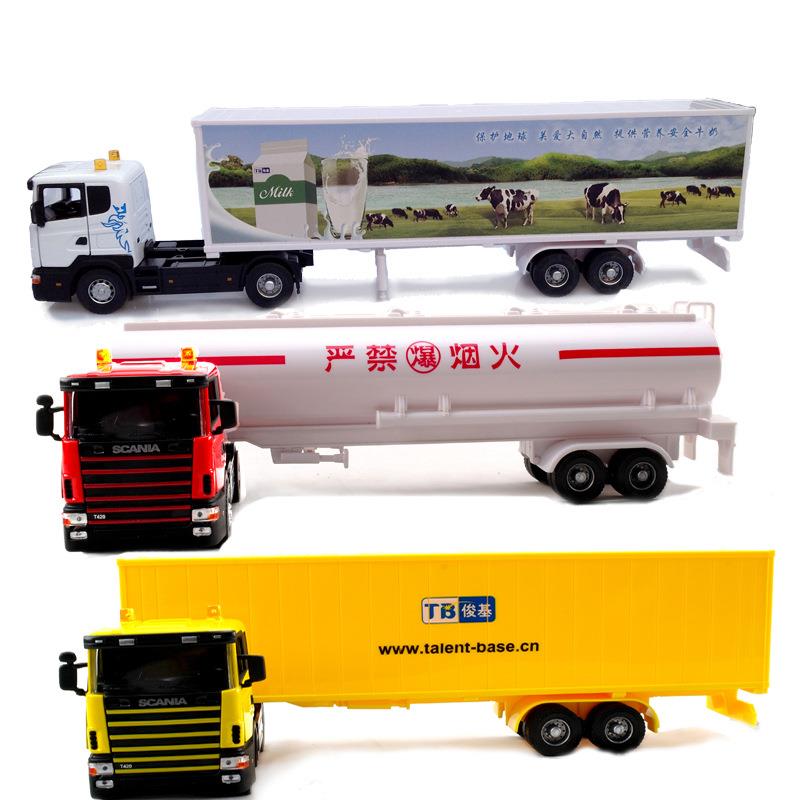 俊基新品 1:43 2240瑞典加长货柜集装箱运输车儿童玩具套装