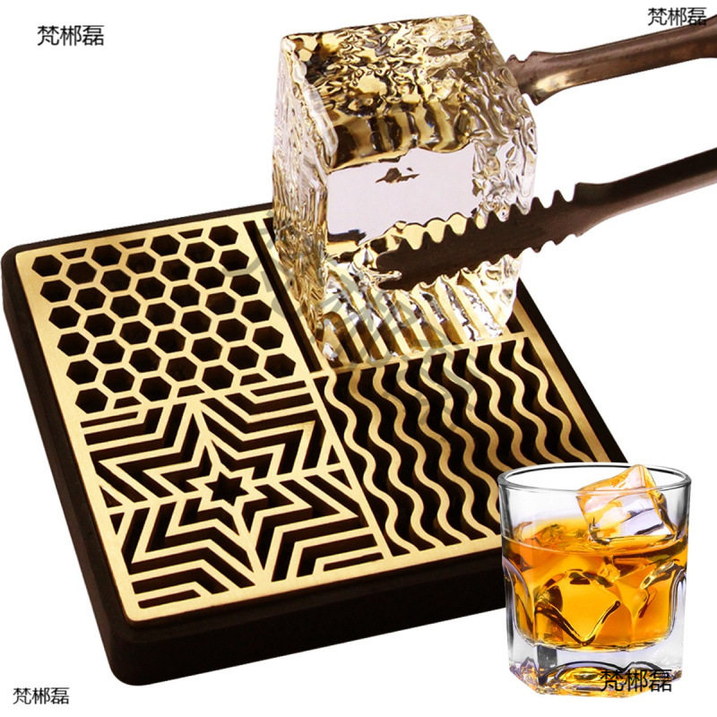 酒吧压冰铜板方形冰板模logo印章
