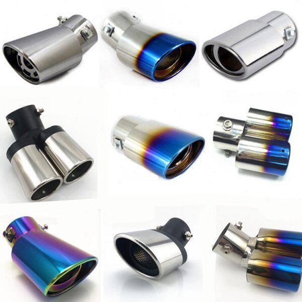 汽车通用排气管 一出二尾喉 改装烤蓝不锈钢排气筒 消声器