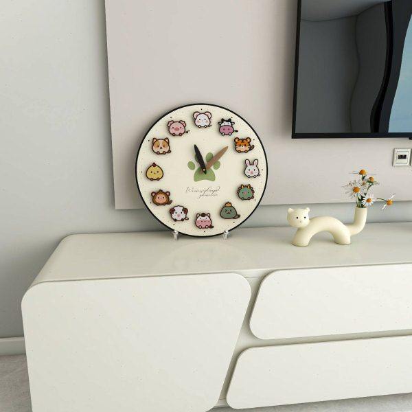 创意生肖装饰桌面时钟摆件钟表摆放式客厅表摆台式电视柜台钟台式,家居饰品,台钟/闹钟,淘宝优惠券,粉丝福利购,淘宝优惠卷