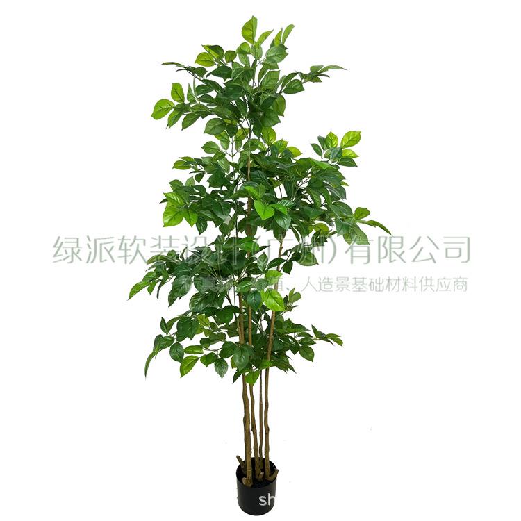 幸福树仿真植物客厅盆栽发财树超大型落地假绿植室内高端装饰