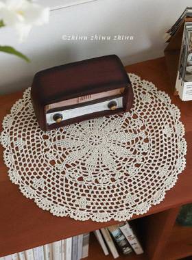 枝悟 纯手工圆形编织垫 浪漫生活家居装饰蕾丝垫 花瓶香薰布艺垫