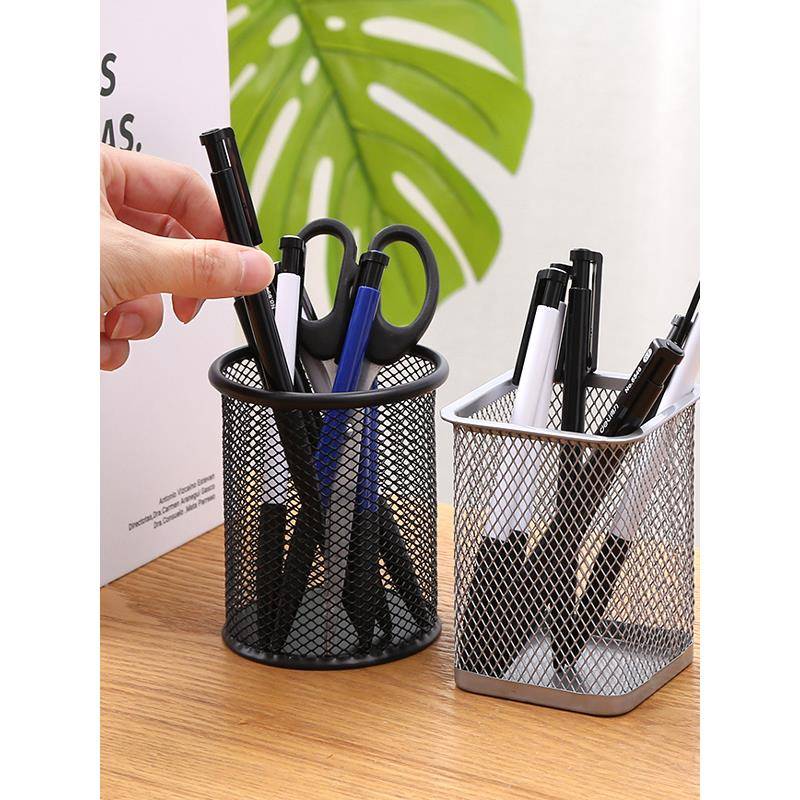 网格笔筒大容量装笔放笔学生文具笔座笔架收纳盒摆件办公用品笔桶