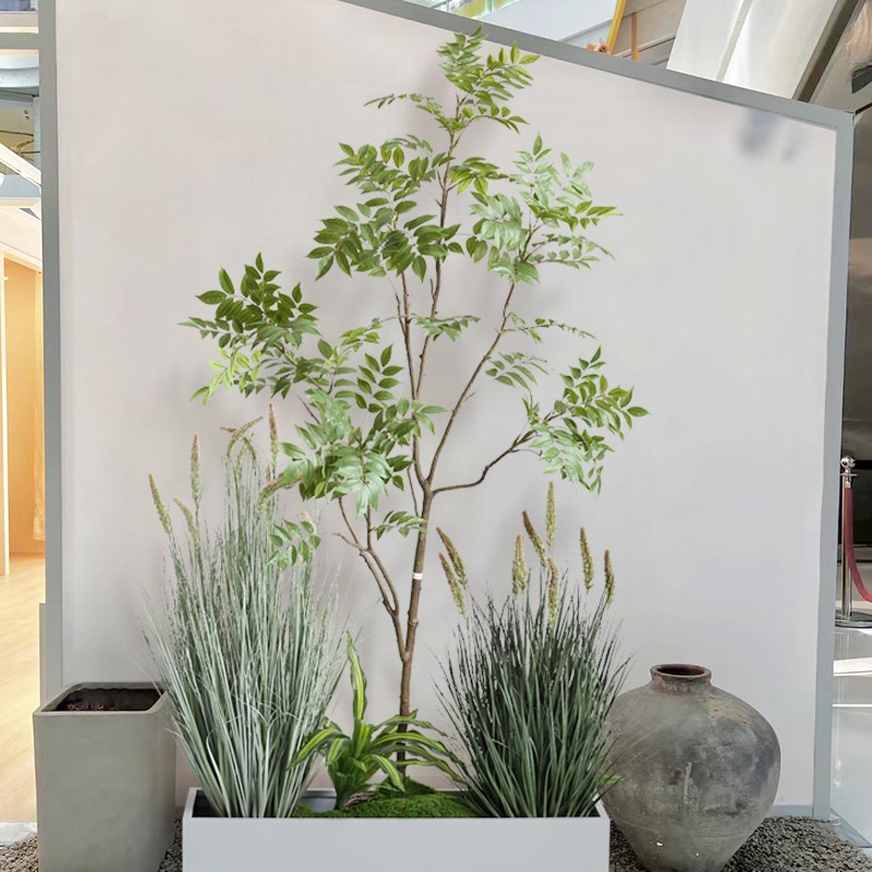 仿真绿植景观室内花箱盆栽造景门店橱窗假树植物装饰布置摆设