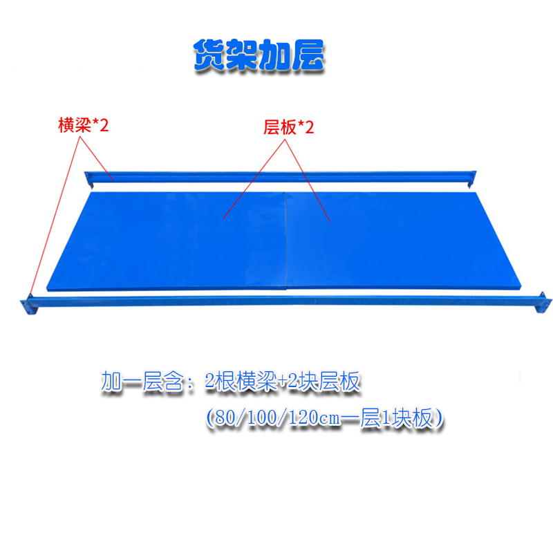 加层轻型中型层板横梁家用储藏室地下室仓库置物拆装金属仓储货架