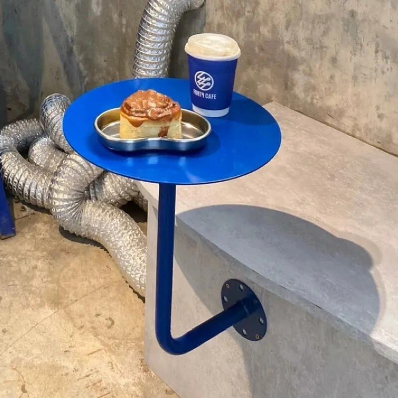 彩色壁挂桌喜茶桌子壁装小圆桌壁挂茶几咖啡桌上墙艺术边几靠墙桌