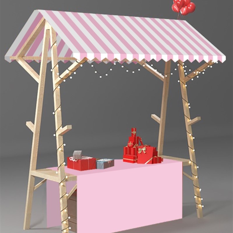 木制折叠集市摊位活动棚架售货车商场市集夜市花车小吃布艺展示架