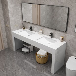 公区卫生间大理石落地洗漱台厕所浴室人面盆柜洗手池定制