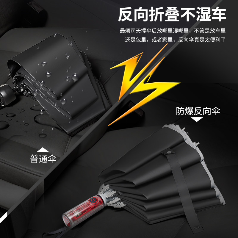 德国车载全自动雨伞男士高档反向伞折叠抗风风暴加固加厚结实定制