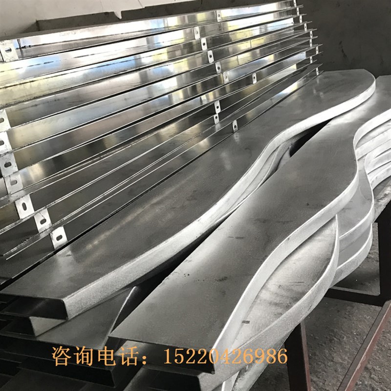 定制商场纹异型立面装饰弧形铝方通造型波浪背景墙铝合金中庭