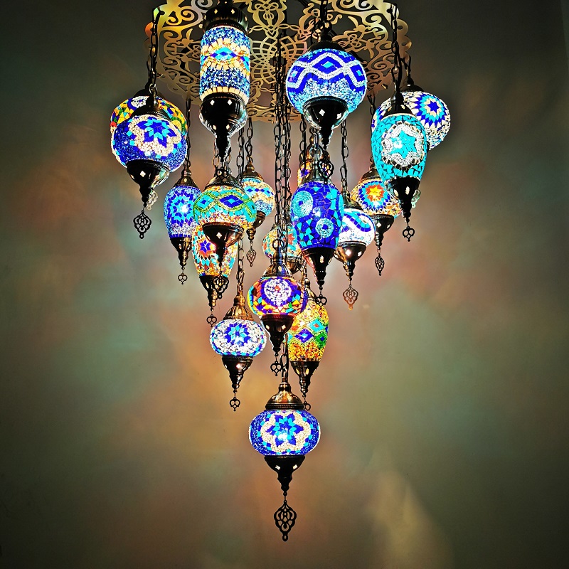 土耳其特色19头多器型吊灯餐厅咖啡厅酒店民宿酒吧会所KT吊灯