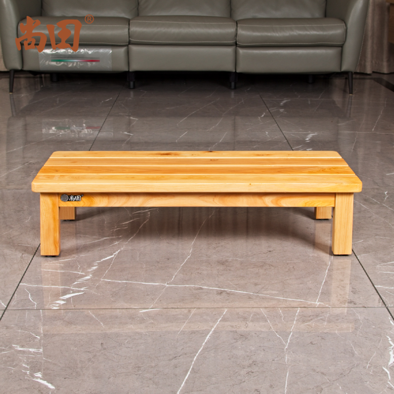 尚田实木长凳脚踏凳矮木质洗澡凳防滑放水浴室凳踩高脚踏门厅