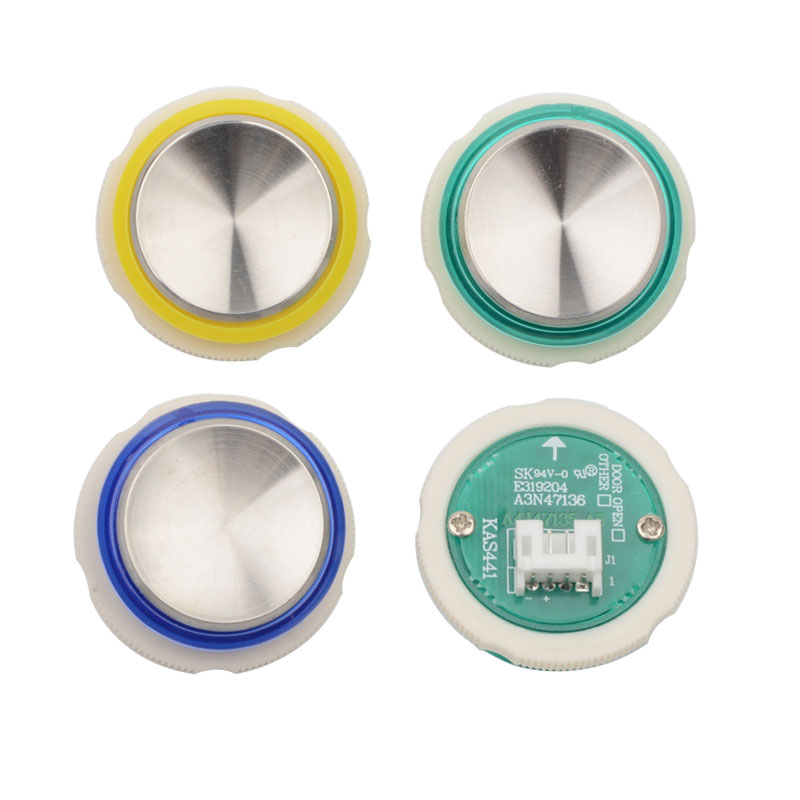 拉把电梯按钮KAS441圆形按键A3N47136蓝绿光适用奥的斯电梯配件