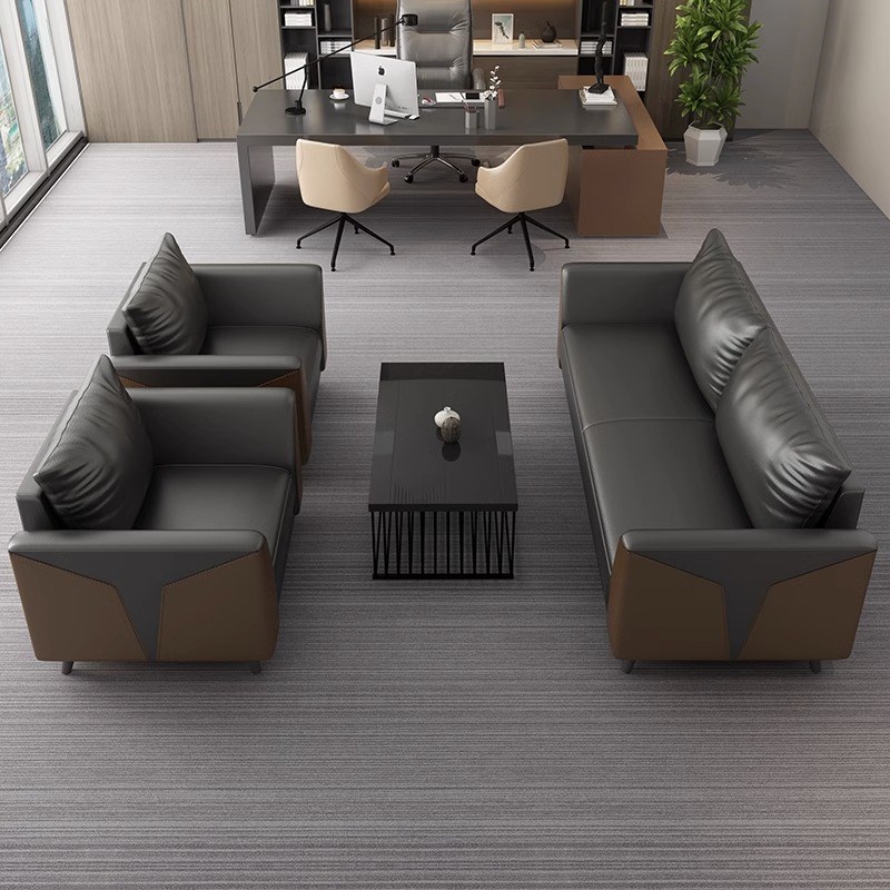 办公室沙发商务接待室现代时尚商务接待大厅会客区三人位