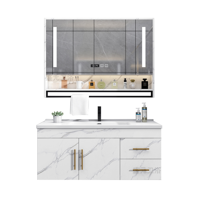 实木浴室柜洗脸池洗漱装卫生间洗手台现代一体盆智能