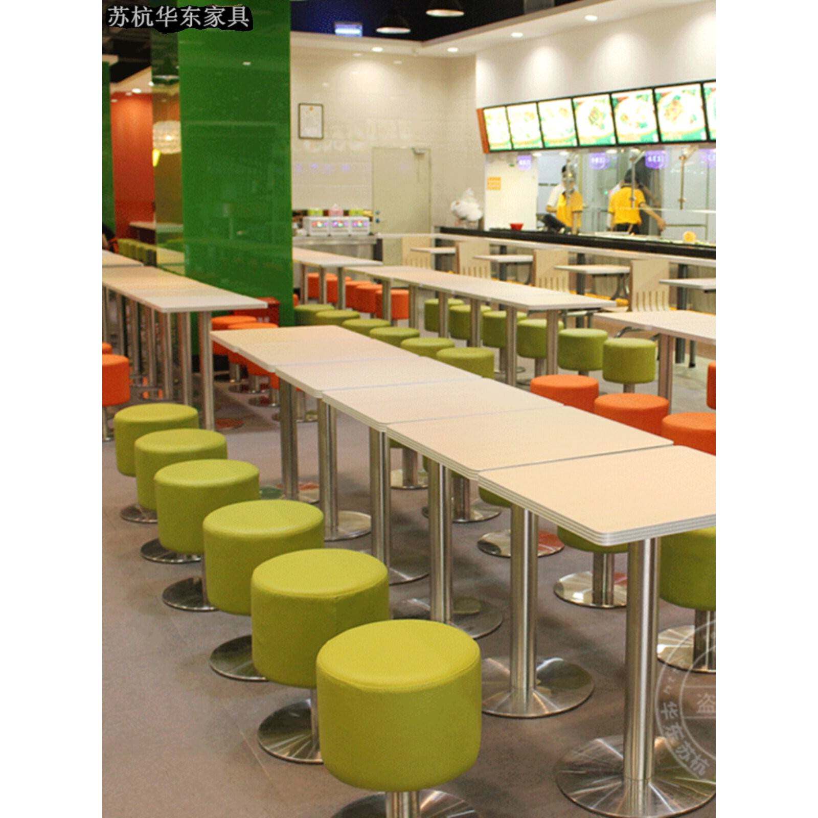餐饮凳肯德基汉堡店奶茶店圆凳桌椅墙固定凳皮凳快餐吧凳