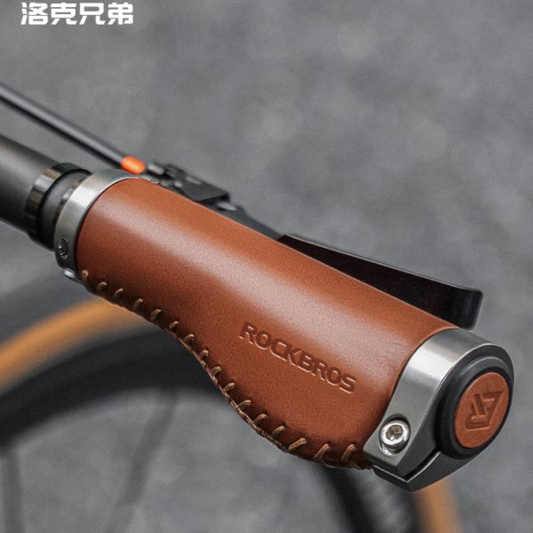洛克兄弟牛皮自行车把套复古山地旅行折叠车握把副把单车骑行配件