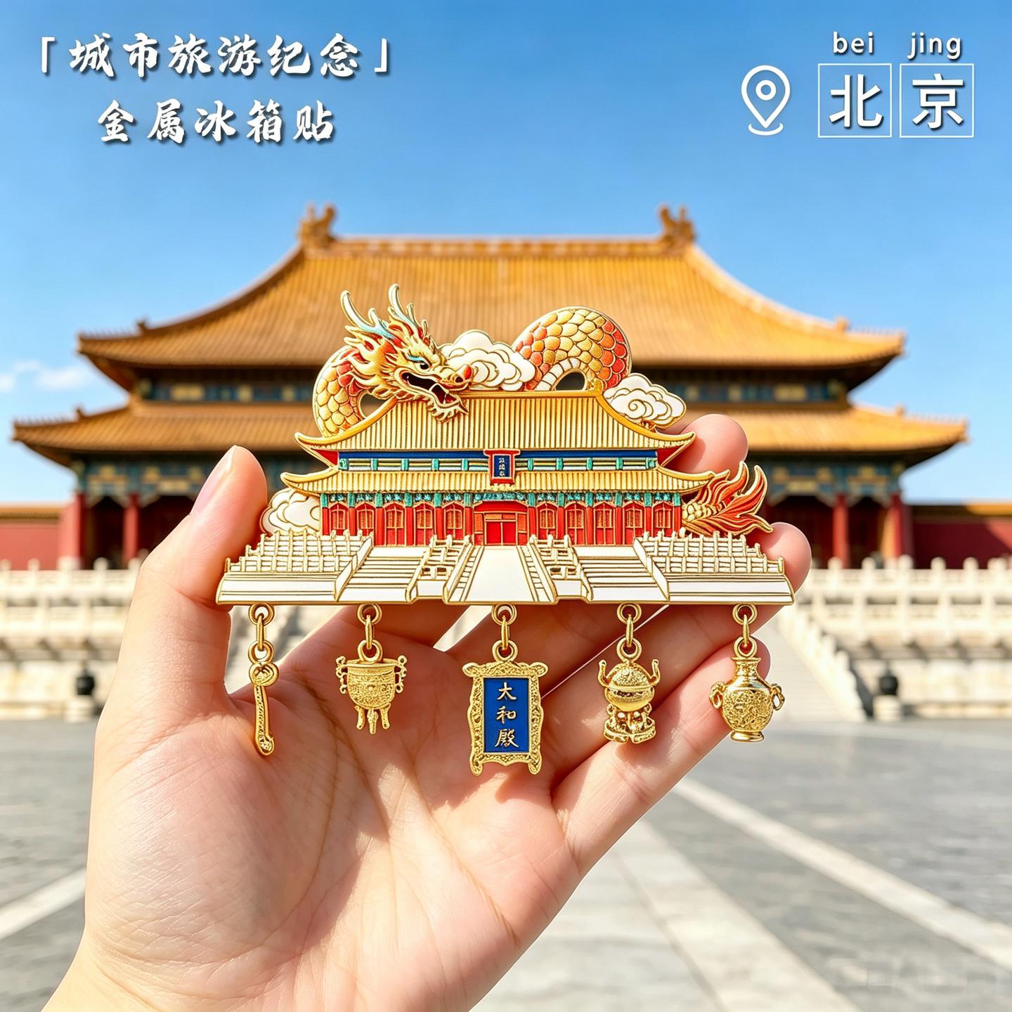 文创北京太和殿旅游城市金属冰箱贴中国特色伴手礼纪念品强力磁贴