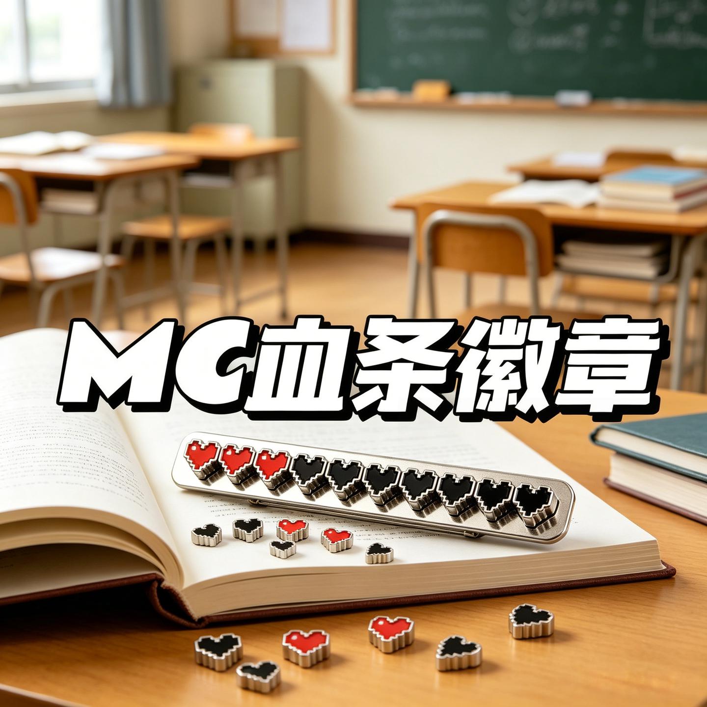 我的世界MC血条徽章游戏主题打工人状态学生背包衣物血条装饰别针