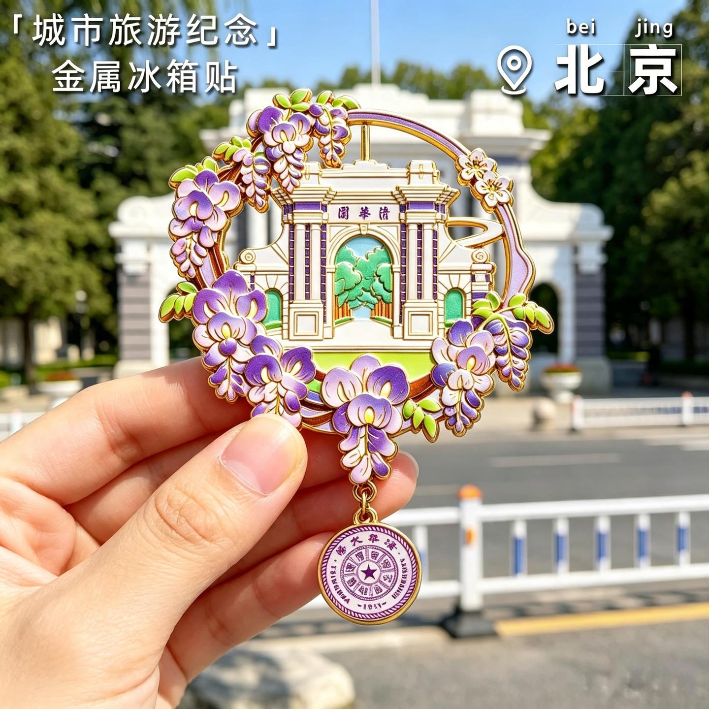 北京文创清华大学冰箱贴故宫紫藤花设计感城市旅游纪念品收藏周边