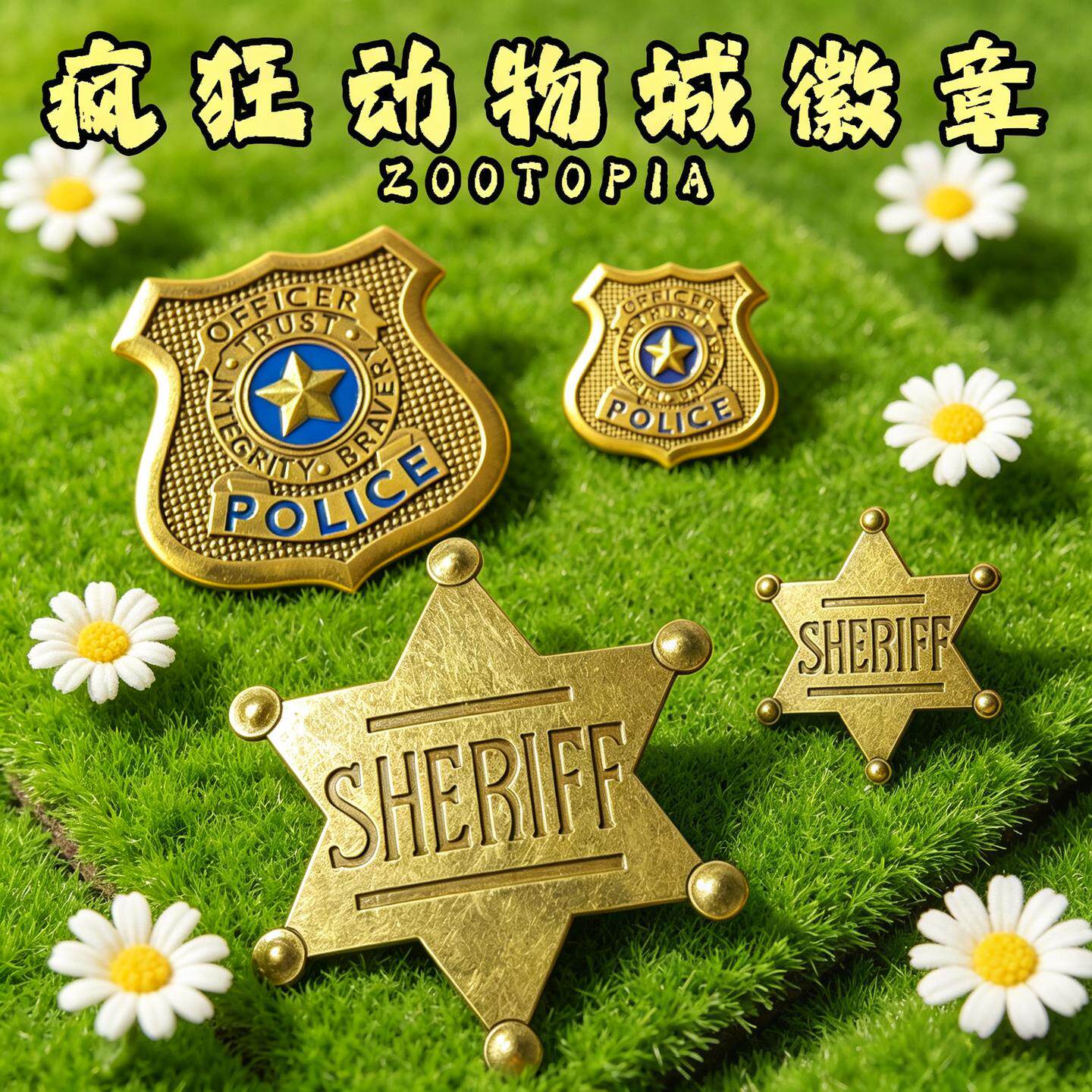 疯狂动物城胸针朱迪兔子警官徽章卡通学生男女二次元衣服背包配饰图片