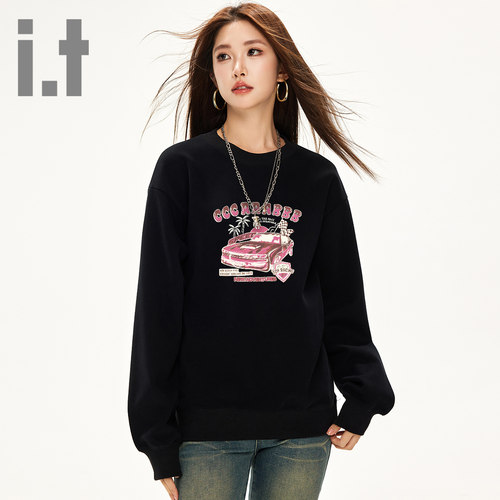 it ccaabb2025春秋新款小个子卫衣女宽松显瘦潮牌酷酷风套头上衣K