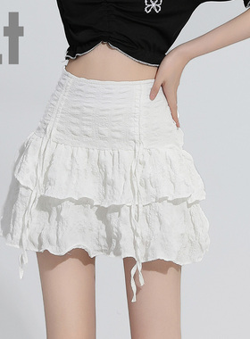 it ccaabb芭蕾风白色短裙女春夏设计感百褶裙夏季甜美新款短裙K