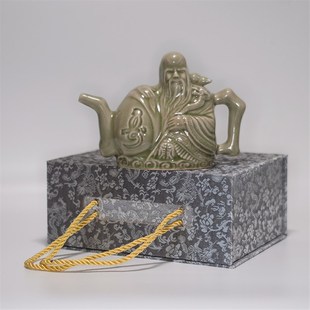 青瓷两心转心阴阳鸳鸯壶倒灌倒流倒注倒装壶茶酒具器仿古陕西手工