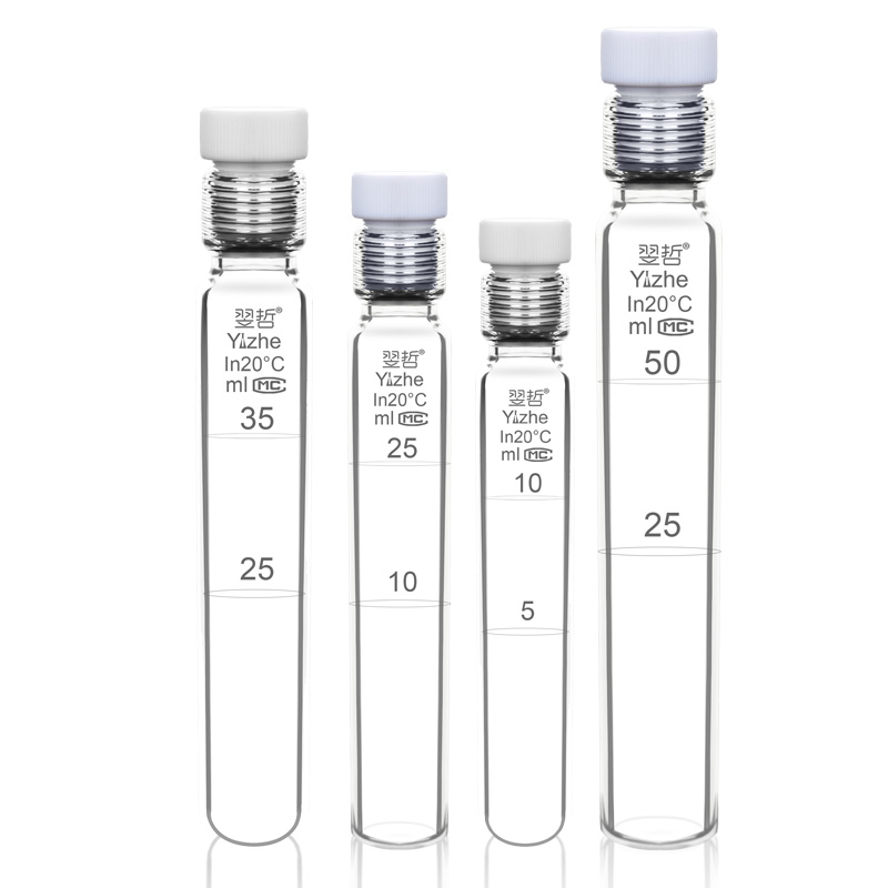 消解管厚壁耐压瓶螺口耐压瓶比色管玻璃耐压管四氟塞反应试管